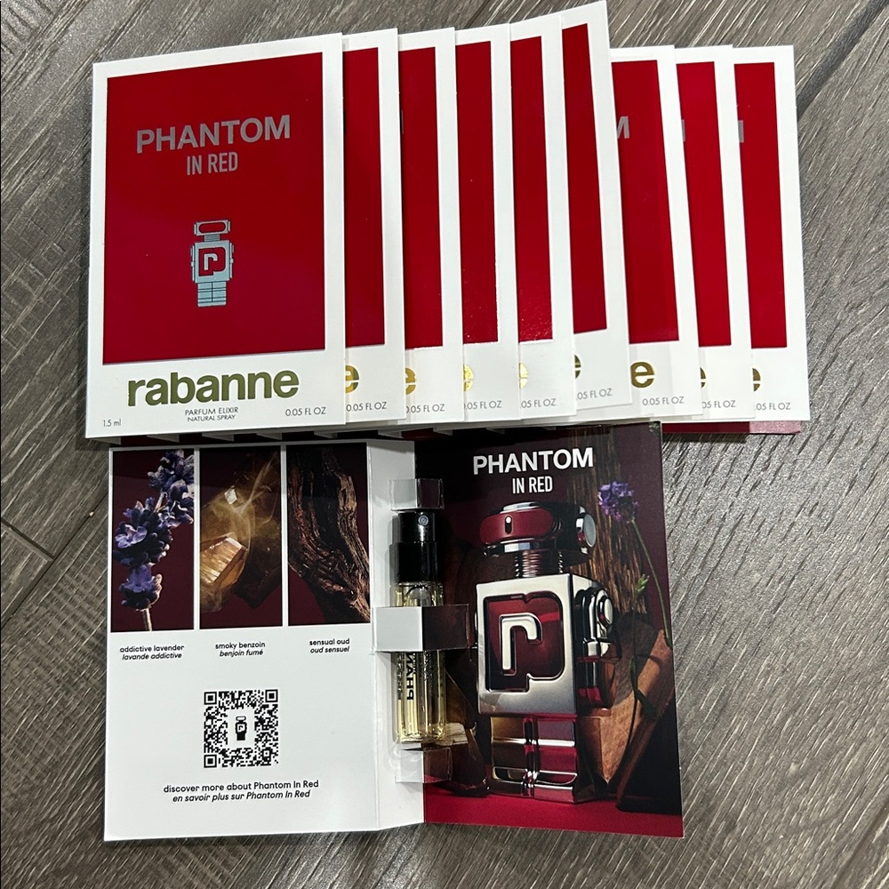 10 pieces x1.5ml RABANNE Phantom In Red Elixir men’s samples set